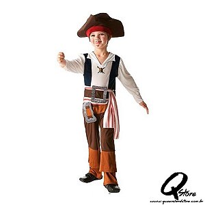 Fantasia Capitão Jack Sparrow Infantil Longa - P
