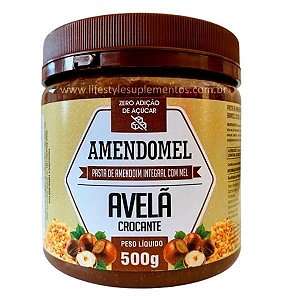 Pasta de amendoim integral com mel (sabor avelã crocante) - 500g - Amendomel