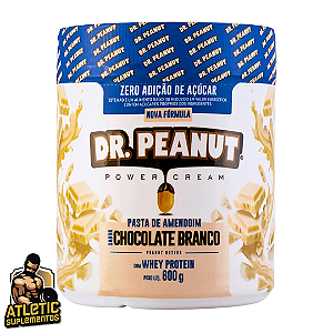 Pasta de Amendoim sabor Chocolate Branco com Whey Protein (600g) - Dr. Peanut
