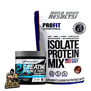 COMBO: Isolate Protein Mix Refil - 900g - ProFit + Creatina Double Force - 150g - Bodyaction