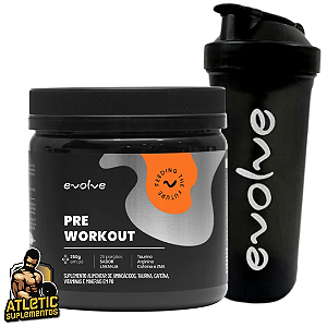 Pre Workout (250g) - Evolve + Coqueteleira Preta (600ml) - Evolve