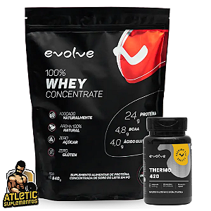 100% Whey Concentrate (840g) - Evolve + Thermo 420 (60 cápsulas) - Evolve