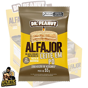 Alfajor com Pasta de Amendoim e Whey Protein sabor Leite em Pó UNIDADE (55g) Dr. Peanut