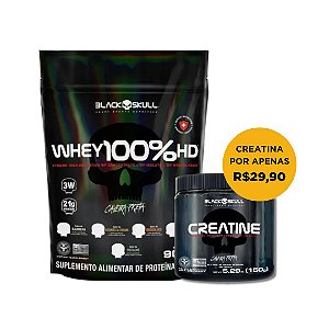 Combo Whey 100% HD 900g + Creatina 150g - Black Skull