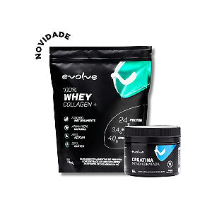 Combo 100%Whey Protein Collagen 840g + Creatina 150g - Evolve