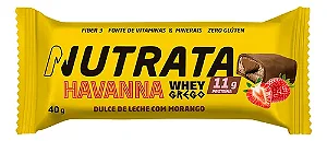 Whey Grego Bar Havanna Nutrata Sabor Doce de Leite com Morango
