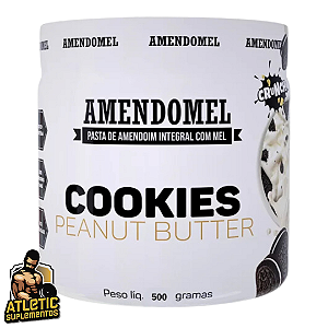 Pasta de Amendoim com Mel, Chocolate Branco e Cookies (500g) Amendomel