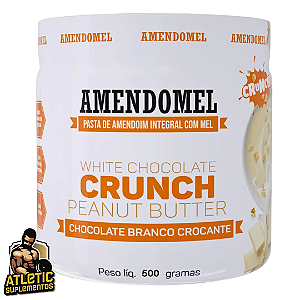 Pasta de Amendoim com Mel e Chocolate Branco Crocante (500g) - Amendomel