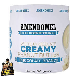 Pasta de Amendoim com Mel e Chocolate Branco (500g) - Amendomel