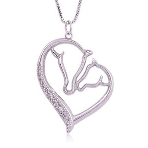 Colar country cavalo mãe e filha zircônia