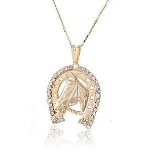 Colar ferradura cavalo strass