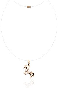Colar pingente cavalo fio de nylon