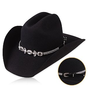 Bandinha para chapéu com strass - Fita chapéu
