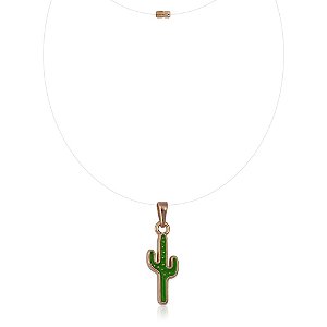 Chocker nylon pingente cacto