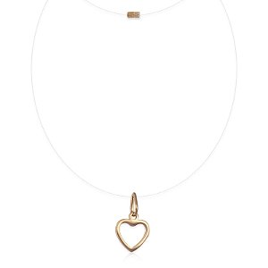 Chocker pingente coração fio de nylon
