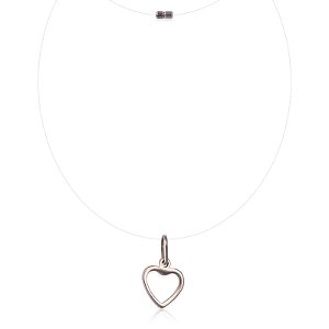 Chocker pingente coração fio de nylon
