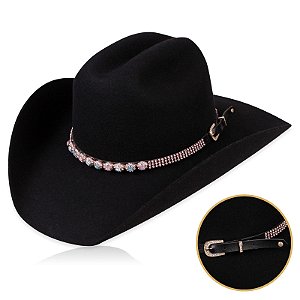 Bandinha para chapéu com strass - Fita chapéu
