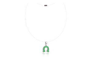 Choker pingente ferradura nylon