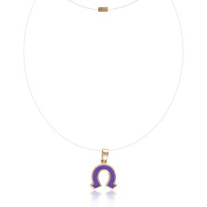 Choker pingente ferradura nylon