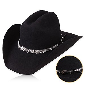 Bandinha para chapéu com strass - Fita chapéu