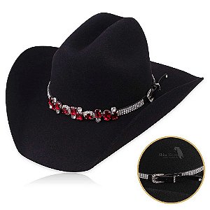 Bandinha para chapéu com strass - Fita chapéu
