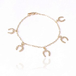 Pulseira infantil ferradura figa