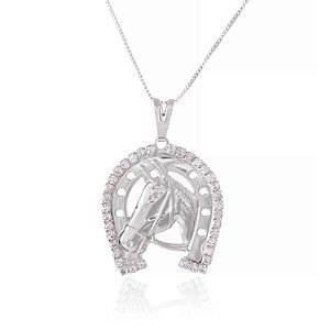 Colar ferradura cavalo strass