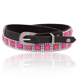 Bandinha para chapéu com strass rosa - Fita chapéu
