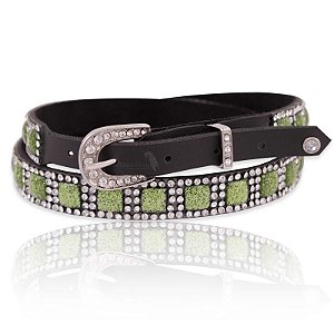 Bandinha para chapéu com strass verde - Fita chapéu