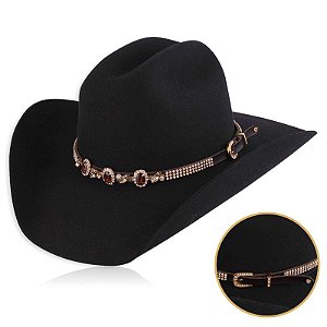 Bandinha para chapéu com strass - Fita chapéu