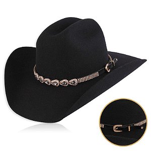 Bandinha para chapéu com strass - Fita chapéu