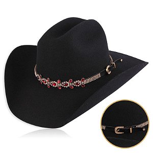Bandinha para chapéu com strass - Fita chapéu