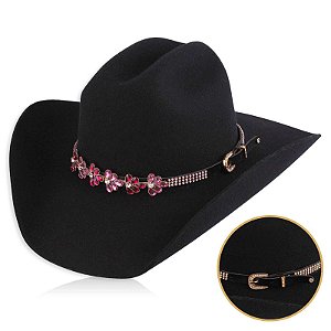 Bandinha para chapéu com strass - Fita chapéu
