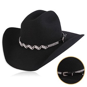 Bandinha para chapéu com strass - Fita chapéu