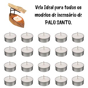 Vela para Incensário de Palo Santo - Vela Rechoud 30 unidades