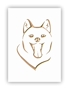 Quadro em Madeira - Cães Raça - Akita