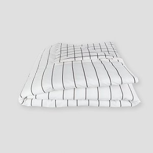 Capa de edredom (duvet) GRID + LINHAS PR/BR