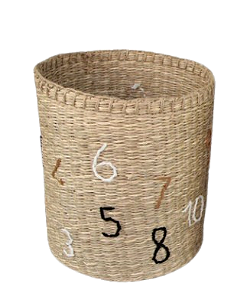 Cesto 123 de fibra bordado