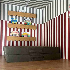 Futon dobrável sarja verde (EXPOSIÇÃO)