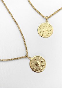 Colar Medalha Fases da Lua