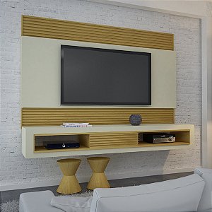 PAINEL VIGOR 100% MDF - Suporta Tv's de até 60"  (1,80M) Com SUPORTE PATA TV ./NOCE/OFF WHithe