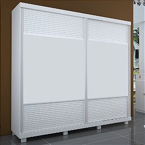 ROUPEIRO 2 PORTAS BELGA 100% MDF (LARG.: 2,30M) COM PÉS ./BRANCO