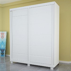 ROUPEIRO 2 PORTAS TANAT EURO - 100% MDF (LARG.: 1,86M) COM PÉS ./BRANCO