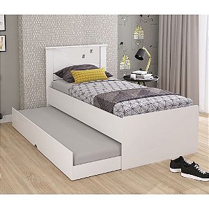 CAMA CASAL FREETOWN 158X TECIDO KORINO BRANCO - SEM LED - BRANCA - Casa  Guido - Especialista em Móveis