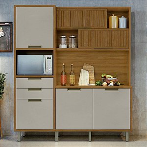 KIT COZINHA IMPERATRIZ LOFT (100% MDF) 6 PORTAS 2GVT 500327 ./FREIJO/OFF WHITE