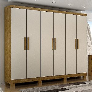 ROUPEIRO 6 PORTAS SERGIPE 1,80M C/PES ./ROVERE/OFF WHITE