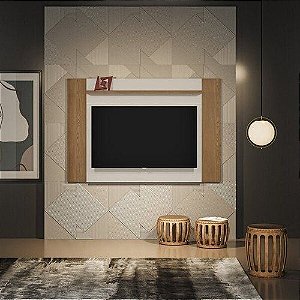 PAINEL LINEA BRASIL AURORA PARA TVS ATÉ 60 POL. (LARG.: 1,80 OU 1,99  EXTENSÍVEL) /FREIJO /OFF WHITE - Casa Guido - Especialista em Móveis