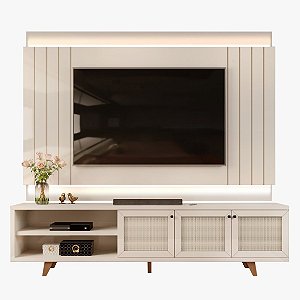 BANCADA COM PAINEL DJ VINTAGE 2,20M OFF WHITE ./OFF-WHITE