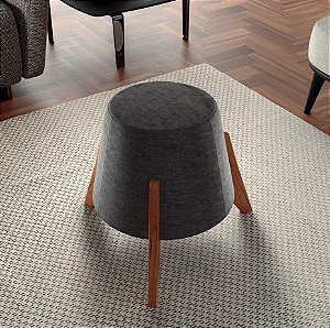 PUFF LF 042 - EMPILHAVEL - LINHO CINZA ESCURO