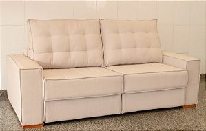 SOFA ITAPEVA - 3 LUGARES - RETRÁTIL E RECLINAVEL - LINHO SOFT BEGE - 2,06 DE LARGURA